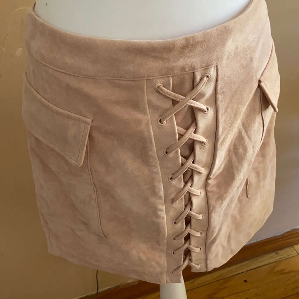 Pink Suede Skirt